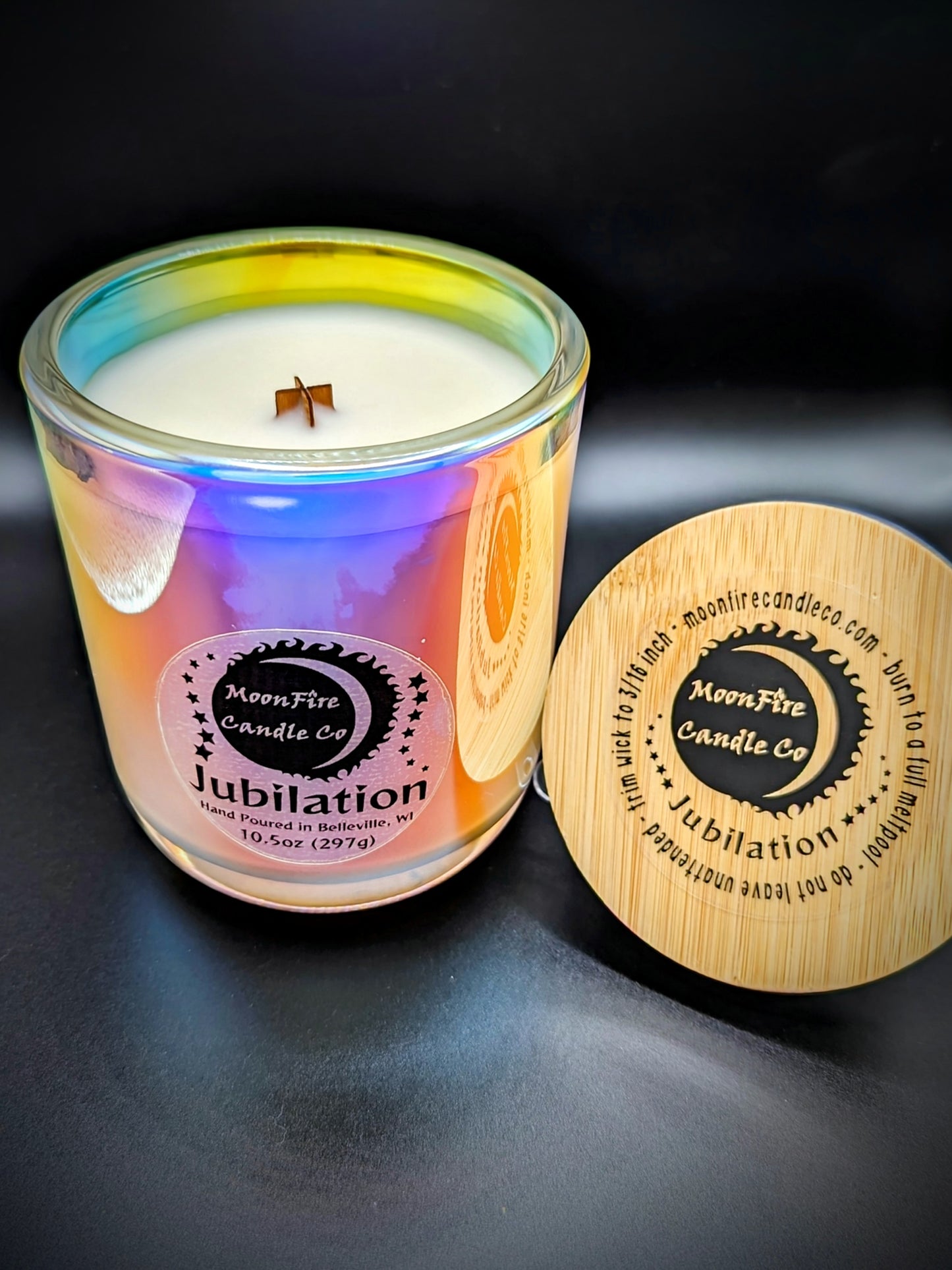 Jubilation Wooden X Wick Candle