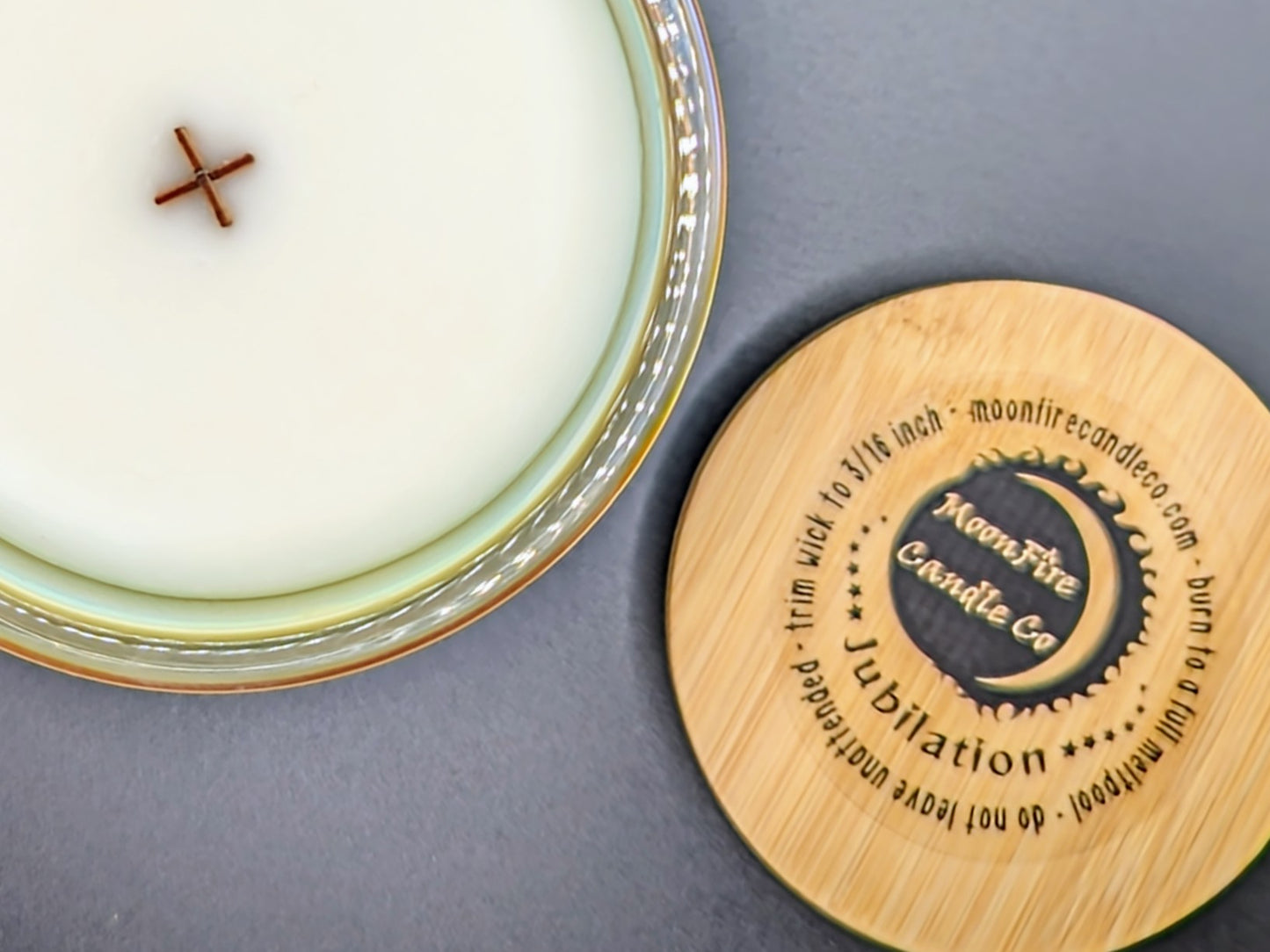 Jubilation Wooden X Wick Candle